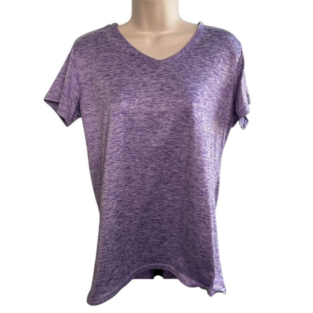 Realessentials Womens Performance T Shirt Purple Top Size Medium C